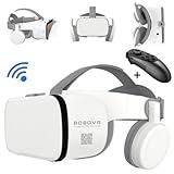 Virtual Reality VR Headset, Phone VR Glasses for 3D Video Game Play for Adults & Kids, VR Goggles w/Bluetooth Headphones Compatible with iPhone 17 16 15 14 13 12 Pro Samsung Galaxy S24 S23 S22