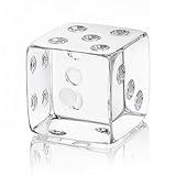 QFkris Glass Dice Paperweight Glass Art Dice Figurine Paper Weights for Desk