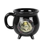 Ebros Gift Wicca Neo Paganism Sabbats Seasonal Wheel of The Year Fantasy Dragon With Sacred Symbols Ceramic Heat Color Changing Cauldron Shaped Magic Mug Cup By Anne Stokes (Ostara Drake)