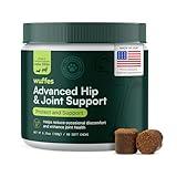 Wuffes Advanced Dog Hip and Joint Supplement with Glucosamine, Chondroitin, Omega 3, MSM, and Green Lipped Mussel, 60 Pork Flavored Chews for Small and Medium Dog Breeds
