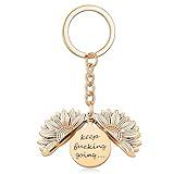 Uwonkeo Sunflower Keychain Inspirational Gifts for Women Men Birthday Christmas Gifts for Daughter Son Flower Floral Keychain for Bag Handbag Charms Accessories for Women Men Motivational Key Chain