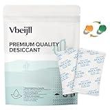 Vbeijll 5 Gram (50 Pack) Color-Indicating Silica Gel Packets, Premium Food Grade Desiccant - Rechargeable Moisture Absorbers for Food Storage, Electronics, 3D Filament & Safes