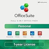 OfficeSuite Personal Compatible with Microsoft® Office Word® Excel® & PowerPoint® and Adobe® PDF - 1 Year License for 1 Windows & 2 Mobile Devices