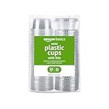Amazon Basics Disposable Plastic To-Go Cups and Lids, Mini, 2oz, 50 Count