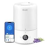 LEVOIT Smart Cool Mist Top Fill Humidifiers for Bedroom Baby with Sensor, Auto Humidity Setting, APP & Voice Control, Essential Oil Diffuser, Ultra Quiet Operation, Easy Top Fill, 3L, White