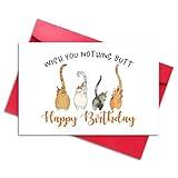 LYMEQING Happy Birthday Cat Theme Card for Him Her Men Women, Funny Birthday Gift Card for Cat Lover Friend Sister Brother Cousin Coworker