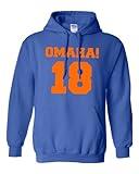 Omaha! Manning Denver Hoodie Sweatshirt (Medium, Royal Blue)