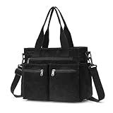 Corduroy Tote Bag for Women Top Handle Purse Travel Crossbody Bag Purse Women Shoulder Bags Work Handbags Everyday Hobo Bag, Black