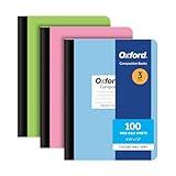 Oxford Composition Notebooks, 3 Pack, Cover Colors Vary, Wide Ruled Paper, 9-3/4 x 7-1/2 Inch School Journals, Assorted Pastel Covers, 100 Sheets per Book (1002519)
