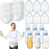 6 Sets Bottle Chug Baby Shower Games Juegos Para Plastic Baby Bottles Bibs Disposable Diapers Gender Reveal Games Baby Changing Diaper Race Game Decoration (Blue)