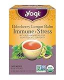 Yogi Tea Organic Lemon Balm Elderberry Immune Stress Tea, 16 CT