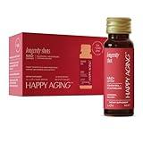 Happy Aging Liquid NAD+|Resveratrol| NMN Alternative | 10x More Absorption | Liposomal Nicotinamide Riboside and Resveratrol with Antioxidants | Twice-a-Week | Firm Skin & Brain Health| 10 Shots
