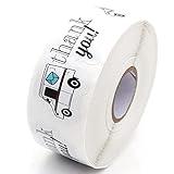 Muminglong Thank You Delivery Stickers, 500 PCS, Paper, Thank You Style, Vehicle, Indoor Use, Letter Print, Self-Adhesive, Single Use