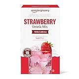 Amazon Grocery, Strawberry Drink Mix with Caffeine, 10 packets, 1.1 Oz (Previously Happy Belly, Packaging May Vary)