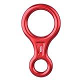 YAPJEB 35 kN Figure 8 Descender Climbing Rescue Gear Heavy Duty Belay Device Rappel Rigging Device Downhill Equipment for Rock Climbing Peak Rescue (Red)