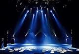 Yeele 8x6ft Stage Spotlight Backdrop for Photography Blue Light Concert Background Superstar Drama Play Live Music Show Backdrop Party Decorations Banner Kids Adults Portrait Shooting Studio Props