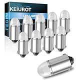 Keiurot 1893 Led Bulb 1895 1815 1816 53 57 Bulb BA9S Led Bulb for Indicator Lights Car Dome Map Trunk License Plate Courtesy Step Light White DC/AC 12V, 10-Pack