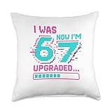 I was 6 Now I’m 7 Gamer Meme Shirt Gen Z Alpha Pixel Video Throw Pillow