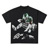 Youth Kids Sizes | Pop Culture Vintage Graphic T-Shirt Collection | Football Basketball Streetwear | Premium Quality Shirt (US, Alpha, Large, Regular, Regular, Saquon Hurdle/Black)
