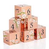 DNDND Flowers D6 DND Dice, 6 PCS Extra Six Sided Metal Dice with Black Velvet Bag for DND Pathfinder Shadowrun or GURPs (White Flowers with Gold)