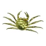 Handmade Solid Brass Crab Figurine – Chinese Feng Shui Wealth Symbol | Fully Articulated Movable Sculpture, Pure Brass Handcrafted Decor, Polished Without Coating for Natural Golden Shine