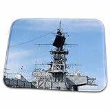 3dRose Bathroom Bath Rug Mat - Navy Ship - USS, Midway, San Diego, Radar, Marine, Military, Vessel, Naval Designs Transportation
