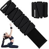 BECOJADDE Ankle Weights Set of 2 (3 lb Each) Adjustable Wrist Weights for Women Men Wearable Arm Leg Weight for Pilates, Running, Walking, Workout, Yoga, Black