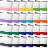 Sweetude Canvas Makeup Bags with Zipper Bulk Blank Cosmetic Pouch DIY Toiletry Pouch Small Pencil Bag for Travel Women Teens Back School Christmas Operation Bulk, 6. 7 x 9 Inch(24 Pack)