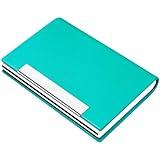 Padike Business Card Holder, Business Card Case Professional PU Leather & Stainless Steel Multi Card Case,Business Card Holder Wallet Credit Card ID Case/Holder for Men & Women. (U-Light Green)
