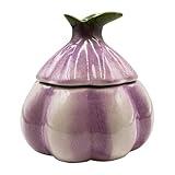 LOTIKOU Onion Ceramic Food Jar, Onion-Shaped Airtight Food Box, Onion Storage Box with Lid, Cute Fruit Shape Jar for Home Kitchen Office Decor