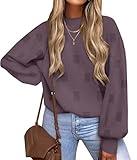 XIEERDUO Sweaters for Women Tops Dressy Casual Early Fall Fashion Long Sleeve Tops Cashmere Sweaters Winter Clothing Purple S