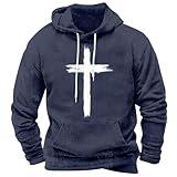 christian clothing for men Christian Hoodies for Men Inspirational Religious Faith Cross Sweatshirts The Great Jesus Hoodie Vintage Pullover Navy M