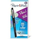 Paper Mate Flair Felt Tip Pens, Medium Point (0.7mm), Black, 12 Count