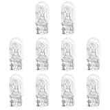 10 PCS T10 12V 5W Car Flat Foot Mini Lights, Car Brake Light Turn Light Bulbs, Quartz Glass Instrument Lights, Halogen Width Indicator Lights, Auto Lighting Replacement Accessories (T10)