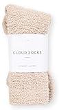 Cozy Socks For Women | Fuzzy Ultra-Luxe Cloud Sock Gifts For Women & Men | Warm & Cozy Fuzzy Unisex Sleep Socks | Super Soft Luxurious Fabric With Bonus Travel Tote, (Stone, 1 Pair)