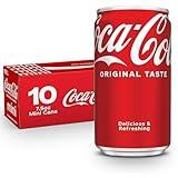 Coca-Cola Fridge Pack Soda Soft Drinks, 7.5 fl oz Cans, 10 Pack - Mini Soda Cans