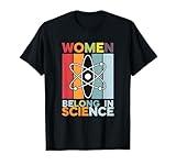 Women History Month Women Belong in Science STEM Vintage T-Shirt