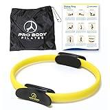 ProBody Pilates Fitness Circle – 14 Inch Pilates Ring for Yoga and Other Workouts, Focusing on Toning Inner Thighs, Arms, Core and Back, at Home Pilates Equipment (Yellow)