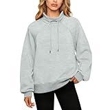 Womens Long Sleeve Turtleneck Sweatshirts Solid Color Oversized Pullover Tops Fall Winter Casual Loose Fashion Outfits Influencers Picks Womens Clothes 2025 Greys M