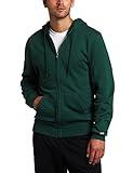 Soffe Mens Training Fleece Zip Hood Sweatshirt, Dark Green, XX-Large