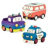 B. toys – Mini Pull – Back Vehicles Set – Set of 3 Vehicles – Truck, Camper Van, Police – 12+ Months