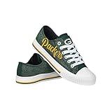 FOCO Green Bay Packers NFL Womens Color Glitter Canvas Shoes - 10