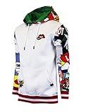 SCREENSHOT-H11062 Mens Urban Hip Hop Premium Fleece Hoodie - Pullover Streetwear Pop Art Patch & Print Fashion Hooded Sweatshirt-White-Large