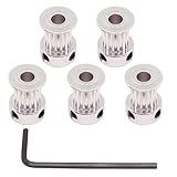 WINSINN GT2 Timing Belt Pulley 16 Teeth, 5mm Bore, for 10mm Width Belt - Ideal for Automation, Robotics, Precision Machinery (5-Pack)