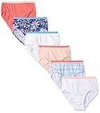 Hanes Big Girl's Cotton Brief 6-Pack Underwear, Assorted, 14