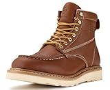 SUREWAY 6” Wedge Moc Toe Work Boots for Men - Soft Toe, Premium Full-Grain Leather, Lightweight Work Boots/Shoes, Comfort Insole, Superior Oil/Slip Resistant, Real Goodyear, EH Rated Industrial