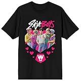 Kpop Demon Hunters Saja Boys Heart on Black Short Sleeve Adult T Shirt - XS