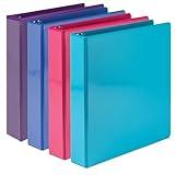 Samsill Durable 1.5 inch 3 Ring Binder, Made in USA, D Ring Binder, FSC 100% Recycled Chipboard, Fashion Assortment, 4 Pack