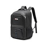 WeiTrust Large Laptop Backpack with USB Port, Waterproof Business Travel Backpack, Lightweight College School Bag for Men & Women, Black