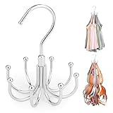 ZEDODIER Tank Top Hanger, Rotatable Bra Organzier for Closet, Max 24 Storage Capacity Sport Bras Holder, Metal Space Saving Closet Organizers and Storage, Silver